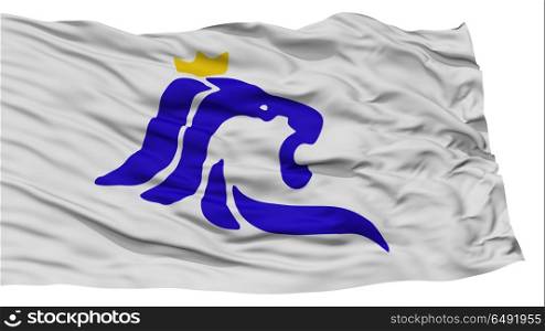 Isolated Luxembourg City Flag, Capital City of Luxembourg, Waving on White Background, High Resolution