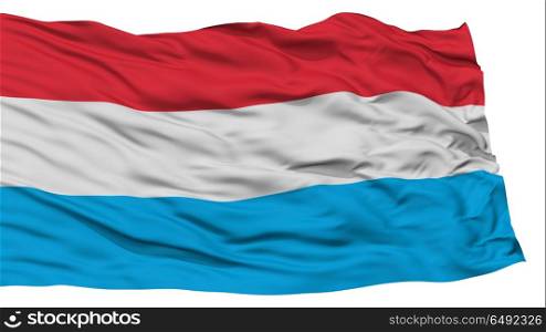 Isolated Luxembourg Flag, Waving on White Background, 3D Rendering