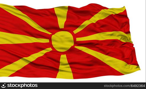 Isolated Macedonia Flag, Waving on White Background, High Resolution