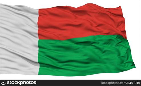 Isolated Madagascar Flag, Waving on White Background, High Resolution