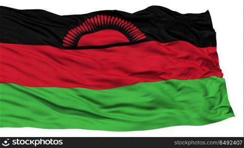 Isolated Malawi Flag, Waving on White Background, High Resolution