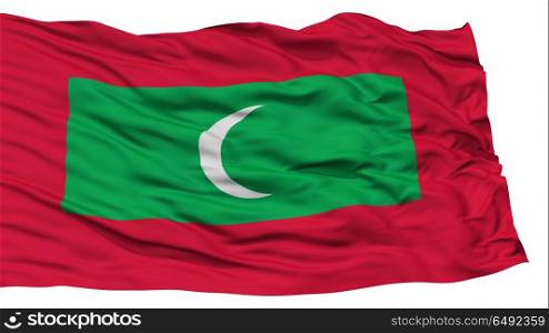 Isolated Maldives Flag, Waving on White Background, High Resolution
