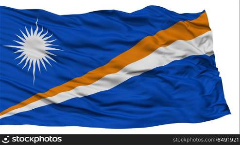 Isolated Marshall Islands Flag, Waving on White Background, High Resolution
