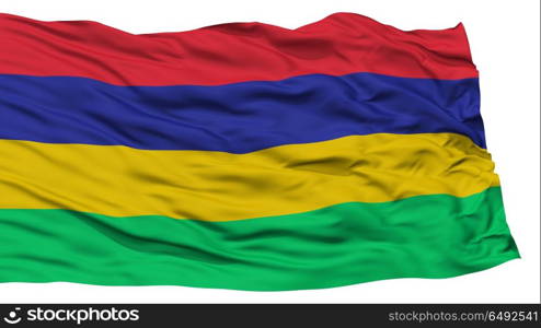 Isolated Mauritius Flag, Waving on White Background, High Resolution