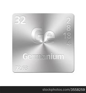 Isolated metal button with periodic table, Germanium.