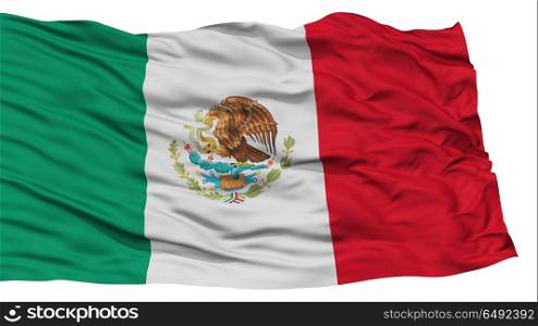 Isolated Mexico Flag, Waving on White Background, High Resolution