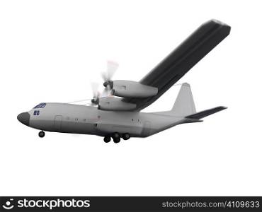 isolated military airplane over white background