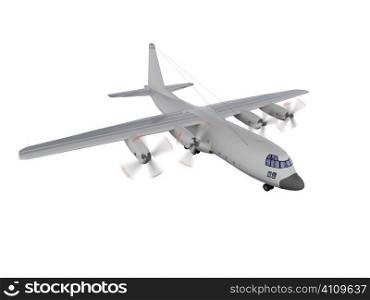 isolated military airplane over white background