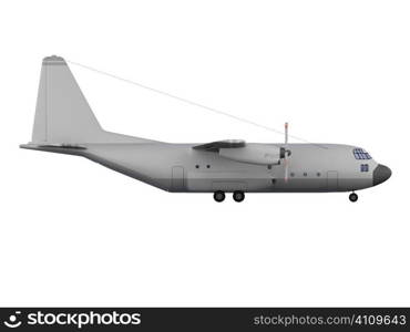 isolated military airplane over white background