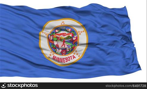 Isolated Minnesota Flag, USA state, Waving on White Background, High Resolution