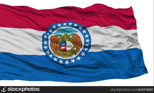 Isolated Missouri Flag, USA state, Waving on White Background, High Resolution