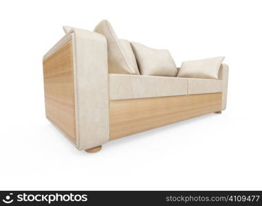 isolated modern sofa over white background