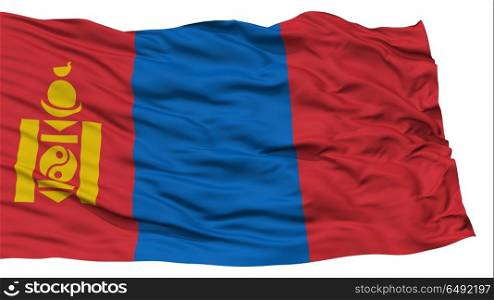 Isolated Mongolia Flag, Waving on White Background, High Resolution