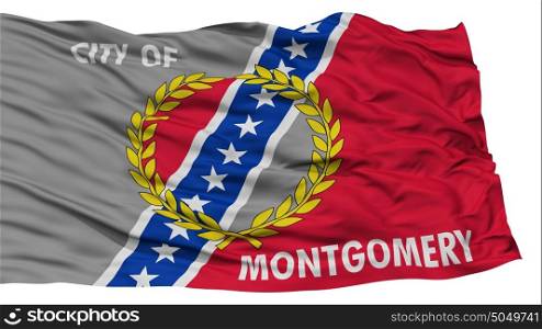 Isolated Montgomery Flag, Waving on White Background. Isolated Montgomery Flag, Capital of Alabama State, Waving on White Background, High Resolution