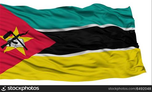 Isolated Mozambique Flag, Waving on White Background, 3D Rendering