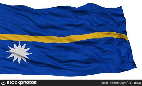 Isolated Nauru Flag, Waving on White Background, 3D Rendering