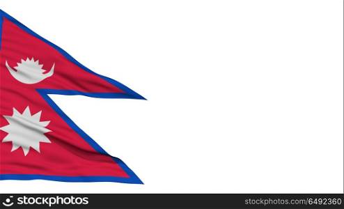 Isolated Nepal Flag, Waving on White Background, High Resolution
