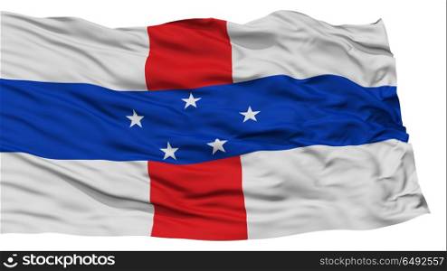 Isolated Netherlands Antilles Flag, Waving on White Background, High Resolution