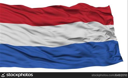 Isolated Netherlands Flag, Waving on White Background, High Resolution