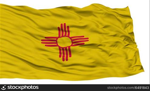 Isolated New Mexico Flag, USA state, Waving on White Background, High Resolution