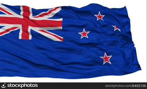 Isolated New Zealand Flag, Waving on White Background, High Resolution