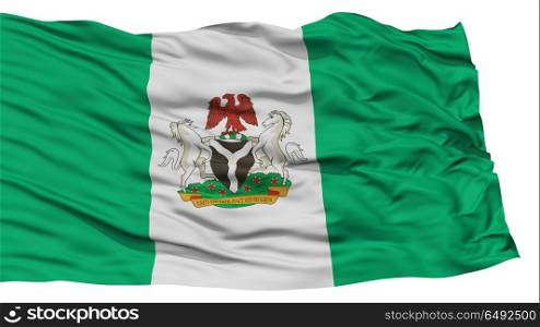 Isolated Nigeria City Flag, Capital City of Nigeria, Waving on White Background, High Resolution
