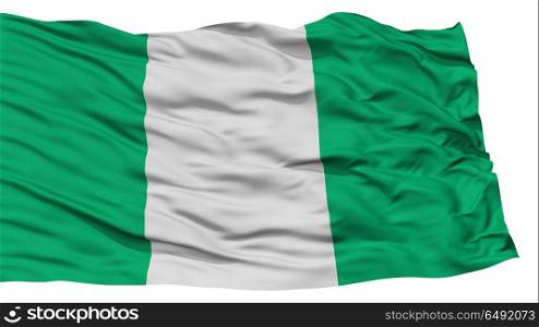 Isolated Nigeria Flag, Waving on White Background, High Resolution
