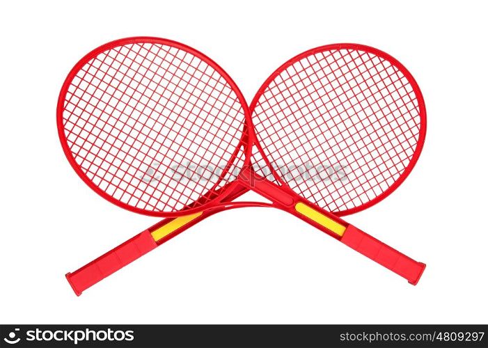 isolated object on white - badminton racket