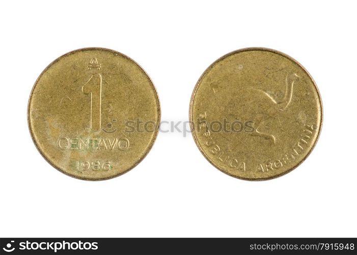 isolated object on white - coin Argentina