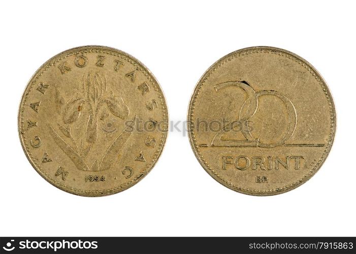 isolated object on white - coin Hungary
