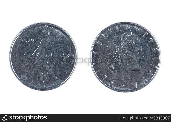isolated object on white - coin Italy