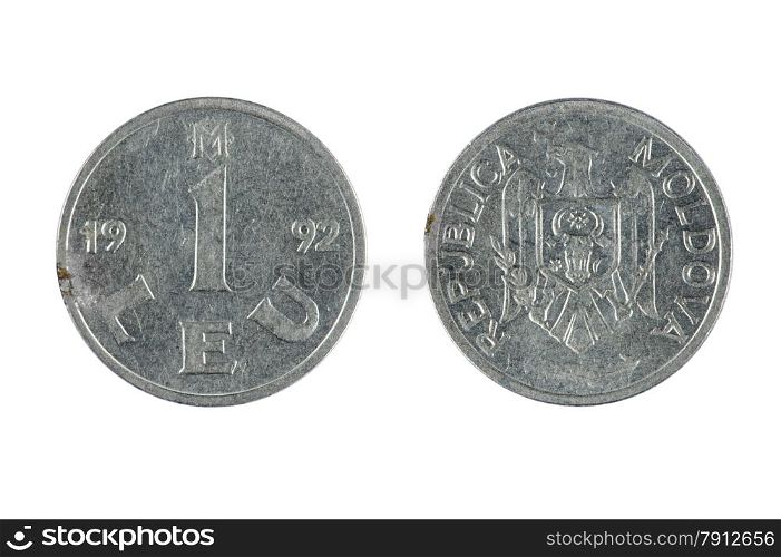 isolated object on white - coin Moldova