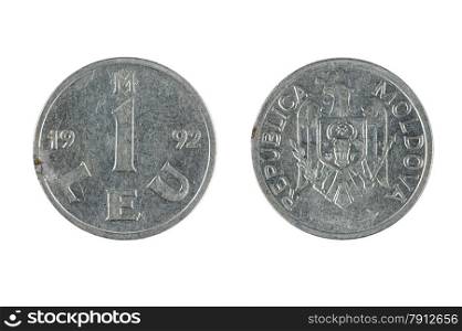 isolated object on white - coin Moldova