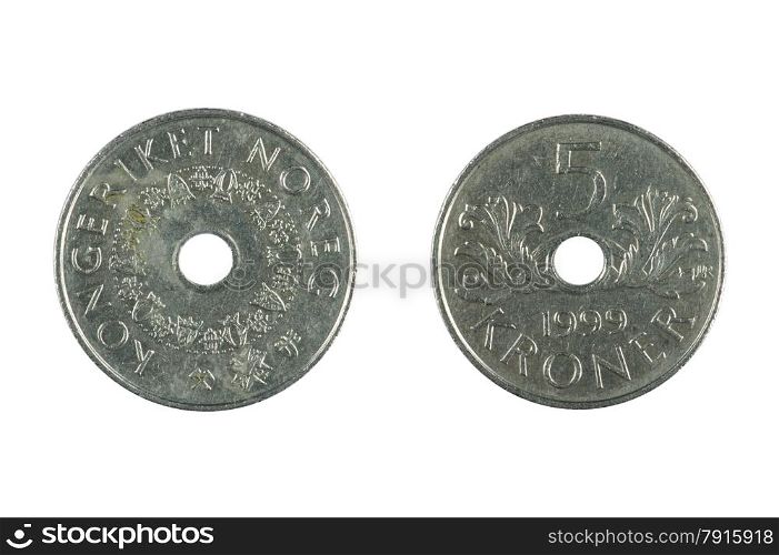 isolated object on white - coin Norway