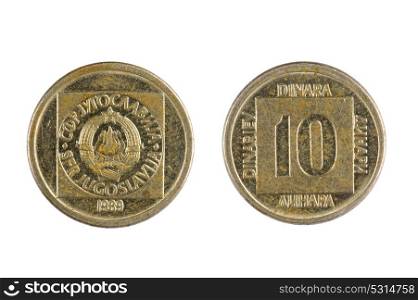 isolated object on white - coin Yugoslavia