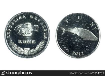 isolated object on white - Croatia coin