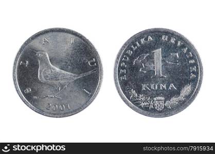 isolated object on white - Croatia coin Kuna