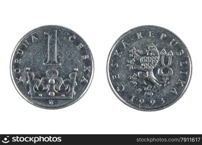 isolated object on white - Czech coin