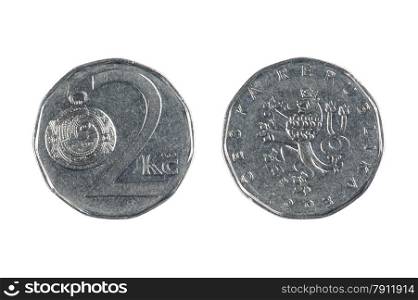 isolated object on white - Czech coin