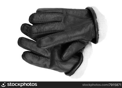 isolated object on white - leather gloves