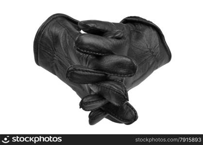 isolated object on white - leather gloves