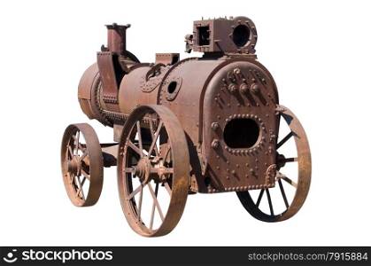isolated object on white - machine by a steam engine