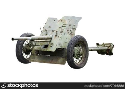 isolated object on white - military cannon