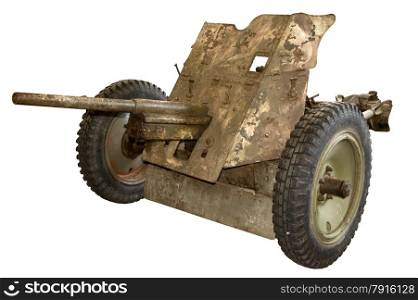isolated object on white - military cannon