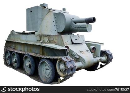 isolated object on white - military tank