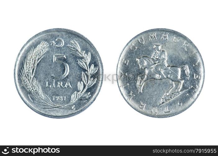 isolated object on white - Turkey coin