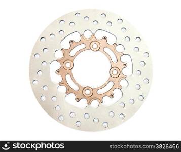 Isolated of new disc brake for motorcycle on white background