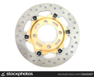 Isolated of new disc brake for motorcycle on white background