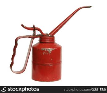 Isolated oil can on white