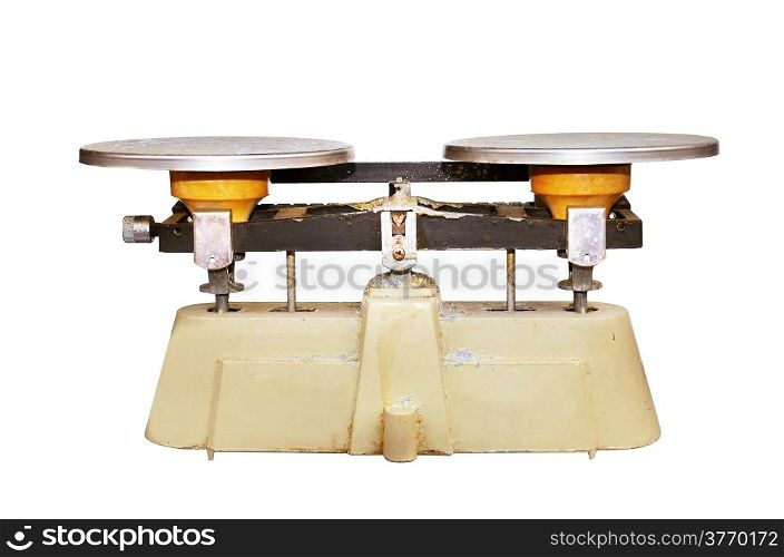 Isolated old weight against a white background